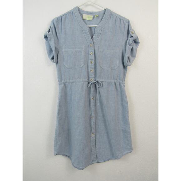 Revolve John + Jenn Dress Size Small Light Blue Linen Cotton Chambray Preppy - Picture 1 of 6